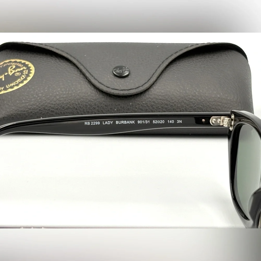Women’s Ray-Ban Lady Burbanks RB2299 Black Frame “Hailey Bieber” Cat Eye Frame - Picture 9 of 10
